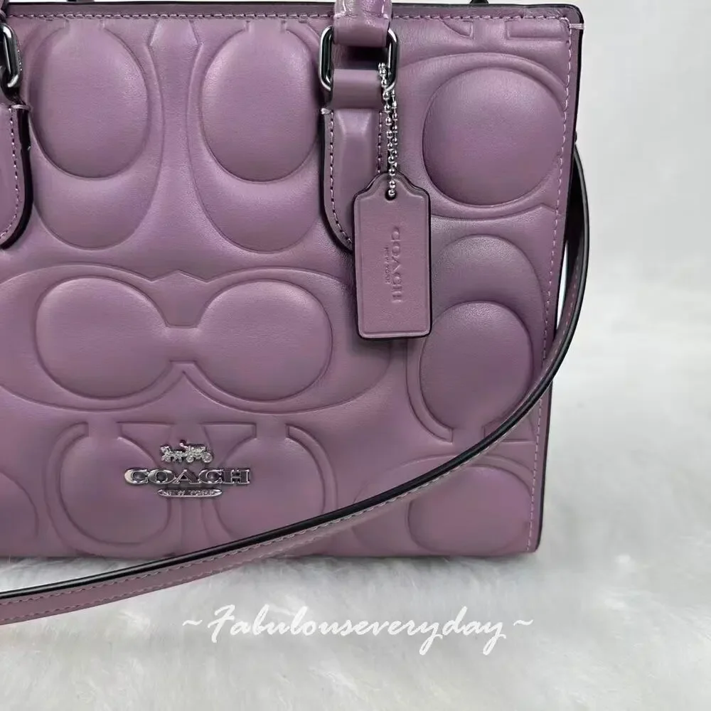 Coach Maggie Small Tote Bag Crossbody In Signature Leather/Sv/Jasmine CY670 NWT